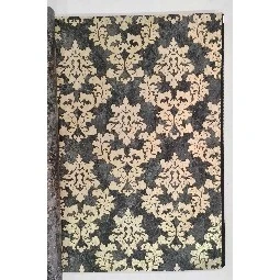 Golden Black Gri Siyah Dokulu Eskitme Zemin Üstüne Gold Motifli Damask Desenli 41286 Duvar Kağıdı 16.10 M²