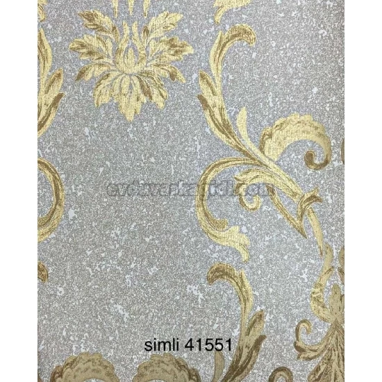 Golden Black Vizon Üzerine Gold Damask Desenli 41551 Duvar Kağıdı 16.10 M²